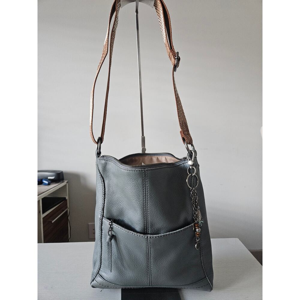 The Sak Lucia Crossbody Bag Dusty Blue Leather - Picture 7 of 12